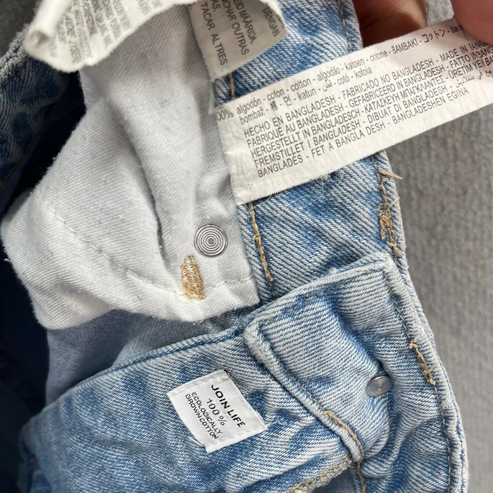 Zara Denim Shorts Womens 6 Light Wash High Waisted Mom Relaxed Summer Blue